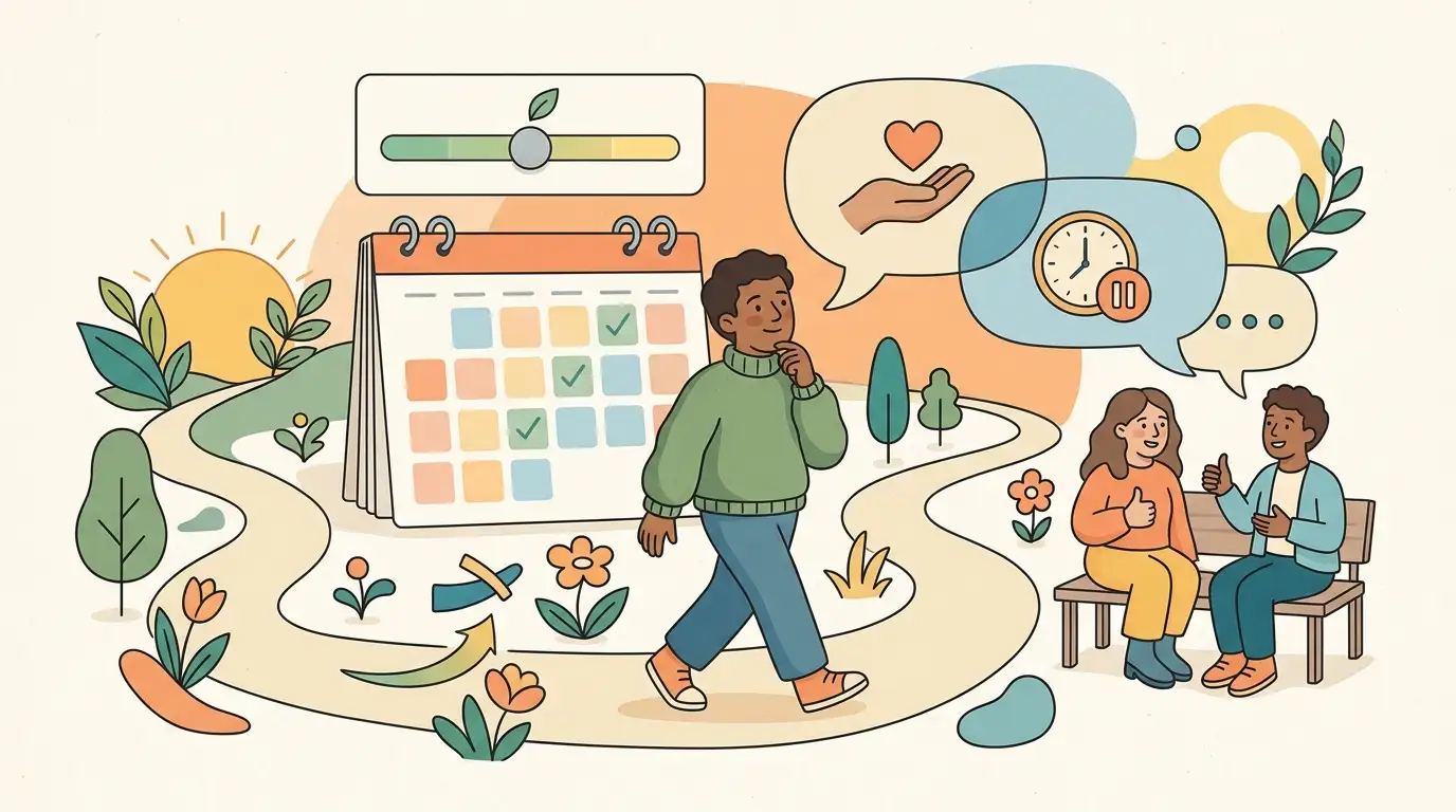 Ondersteunende illustratie over hulp, grenzen en pauze nemen bij gokdrang